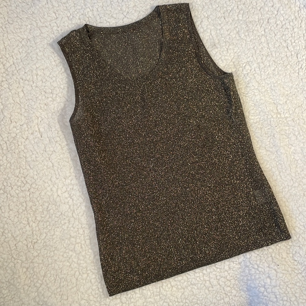Festive and Fun Brown and Gold Tank Top